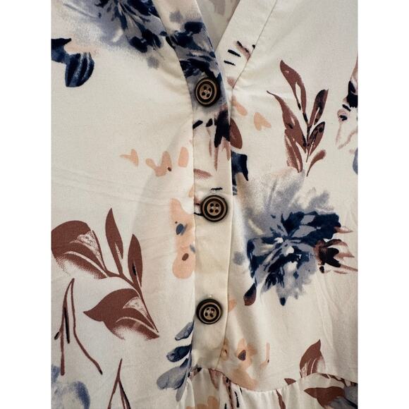 Unbranded White Floral Button Front Babydoll Tunic Top Women’s 26W Soft Stretchy - Picture 6 of 7